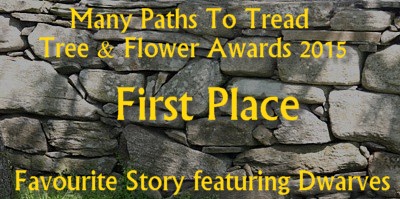 Tree & Flower 2015, Dwarves,1st Place, banner showing a stone wall