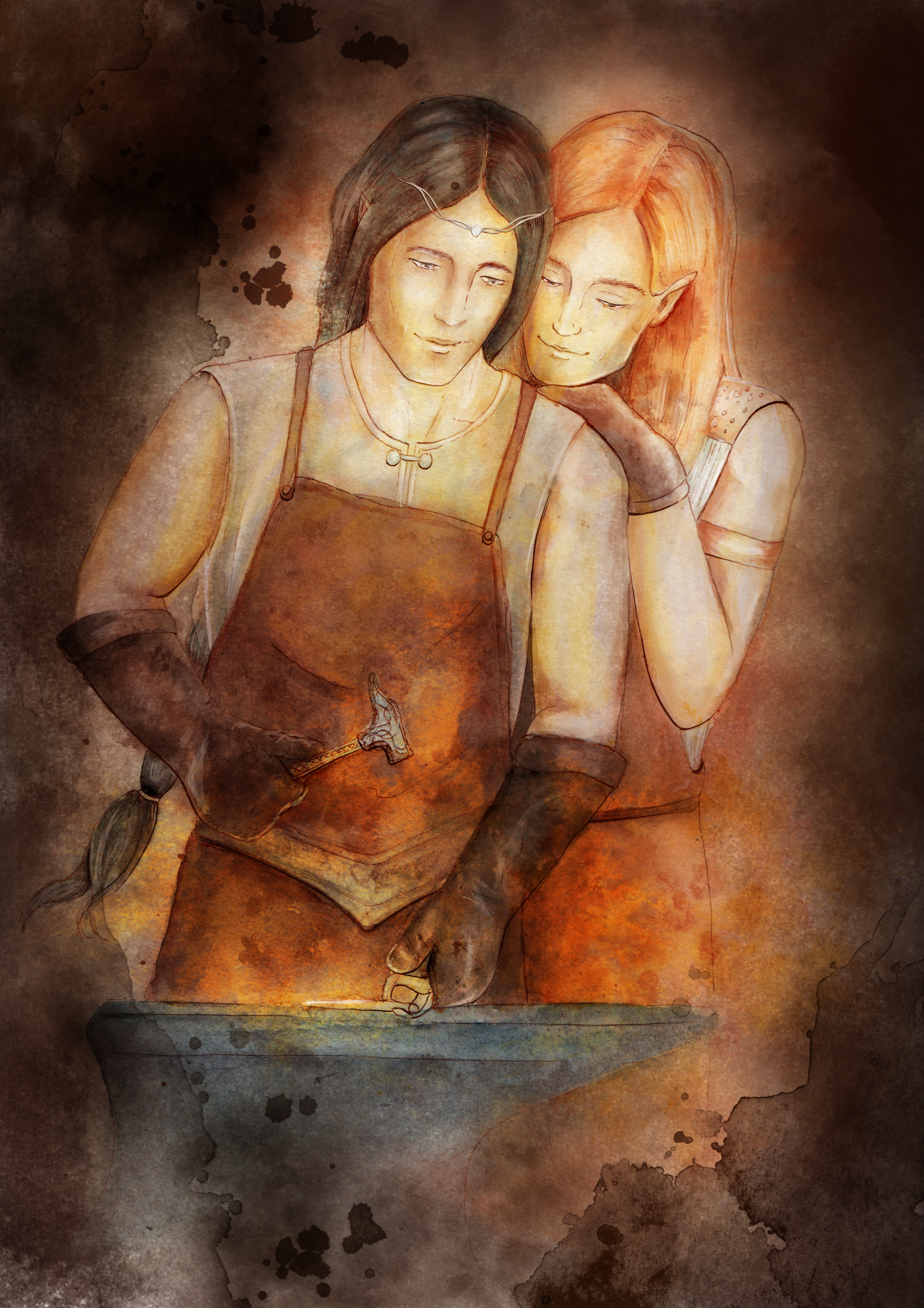 Annatar and Celebrimbor, art by Kai