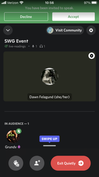 Stage invite on Discord iOS app