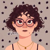 Picrew of a chubby Asian woman with glasses 