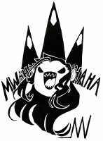 Teeny tiny dark lord laughing menacingly with Thangorodrim/silmarillion crown in the background