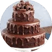 A three decker chocolate cake