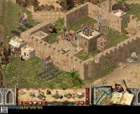 An ill-built castle in Stronghold Crusader HD, a castle- and city-builder simulation game. 