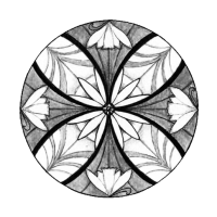Black and white version of Luthien’s heraldic device