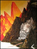 Moses hidden in a cleft in a rock 