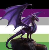 Aroace flag background with purple dragon