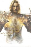 A model depicting Glorfindel in armor with an image of Gondolin on his torso 