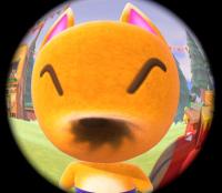 Close up of Redd, a fox from animal crossing