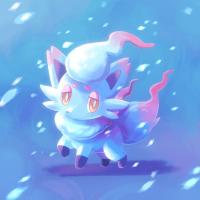 rusea_rusco's icon. The pokémon Hisuian Zorua in the snow