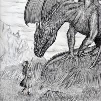 A young girl and her dragon friend