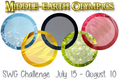 Middle-earth Olympics challenge banner with Olympic rings