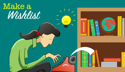 Make a Wishlist with woman typing