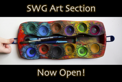Banner reads SWG art section now open