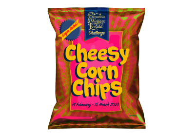 Banner looks like a snack bag and reads, SWG Challenge, Cheesy Corn Chips, 15 February - 15 March 2023, Sugar Added!