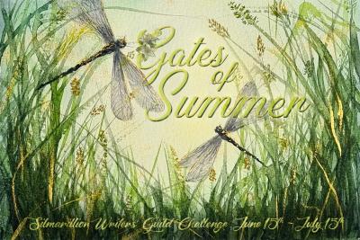 Gates of Summer - SWG challenge - 15 June through 15 July 2025 - banner shows waving grasses with dragonflies