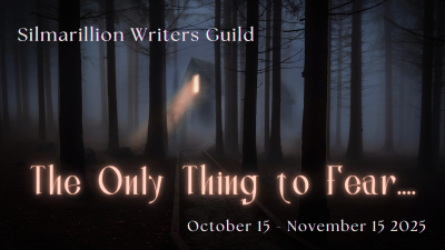 SWG Challenge - The Only Thing to Fear - 15 October through 15 November 2025 - a pallid beam of light pours from a single window in a house in a dark forest