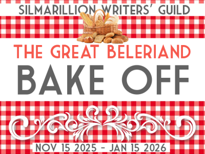 SWG Challenge - Great Beleriand Bake-Off - November 15 through January 15 - banner is a checked picnic blanket with a basket of bread
